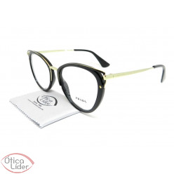 Óculos Prada VPR53u 1ab 1o1 52 Acetato Preto / Metal Dourado